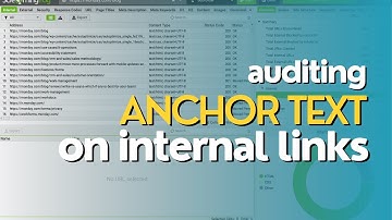 Auditing Anchor Text On Internal Links
