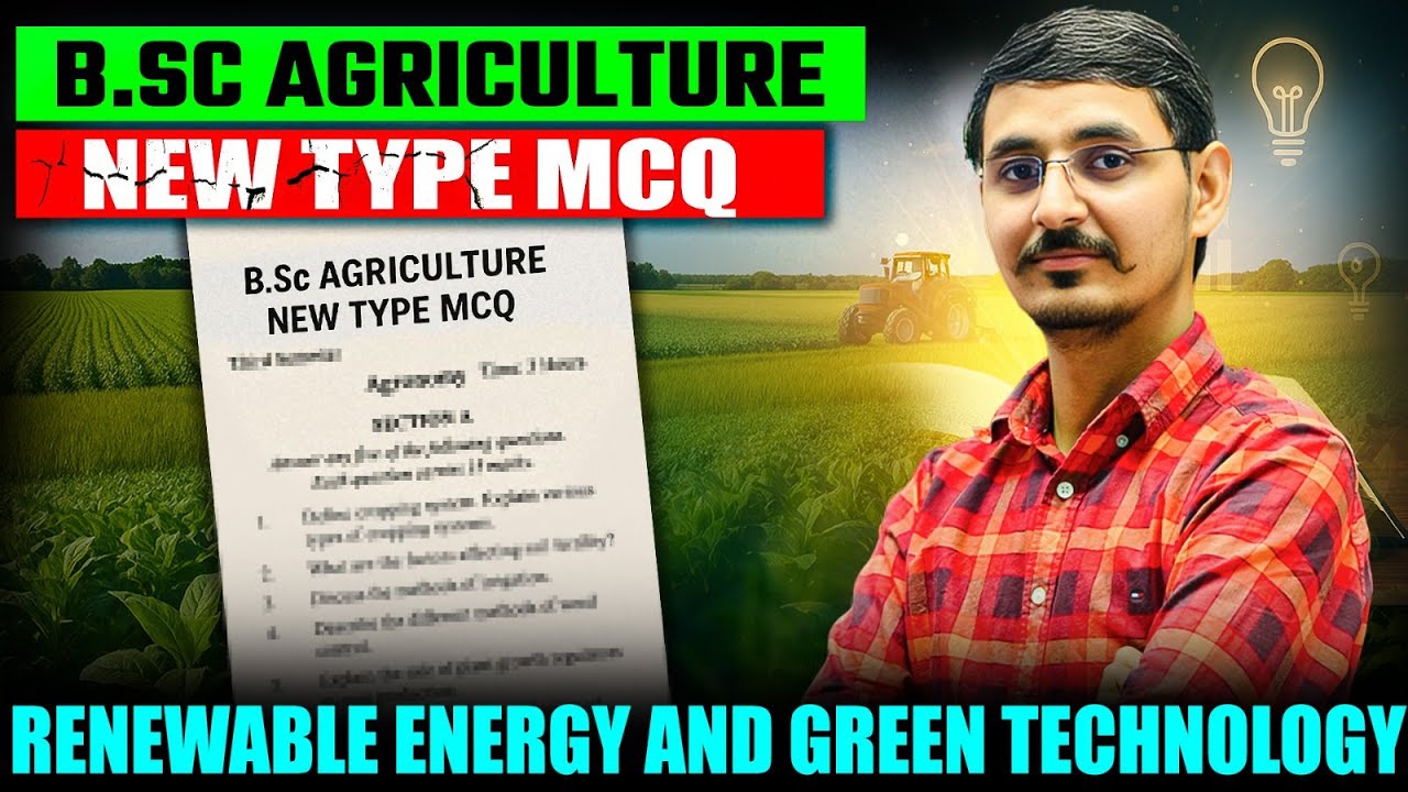 Renewble energy & green technology MCQ + NEW-TYPE Solution | bsc agriculture classes | AGENGG-221