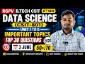 RGPV BTech CSIT 8th Sem Data Science (CSIT-801) | Unit 1 to 5 Important Topics Top 30 Questions 2026