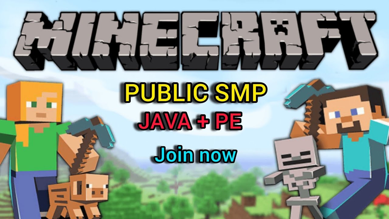 Minecraft public smp java+ pe join now live - YouTube