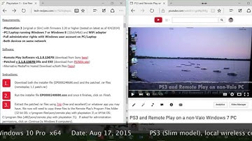 PS3 Remote Play on Windows 10 Non-Vaio PC - 2015