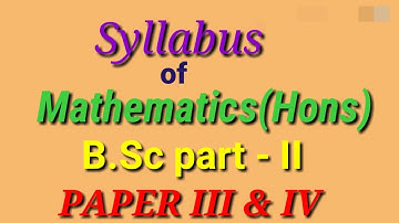 Syllabus of Mathematics(Hons) B.sc part II