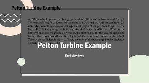 Pelton Turbine Example 2