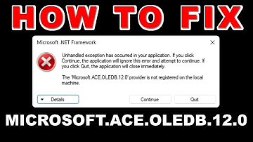 How to fix Microsoft.ACE.OLEDB.12.0 provider not registered on the local machine