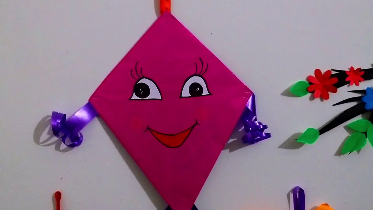 DIY MAKAR SANKRANTI/PONGAL KITE DECORATION CARTOON KITES FOR KIDS