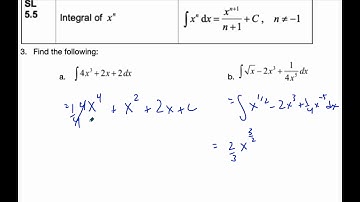 IB MAI HL - 11.02.0 Anti-Derivative - Integration - Power Rule