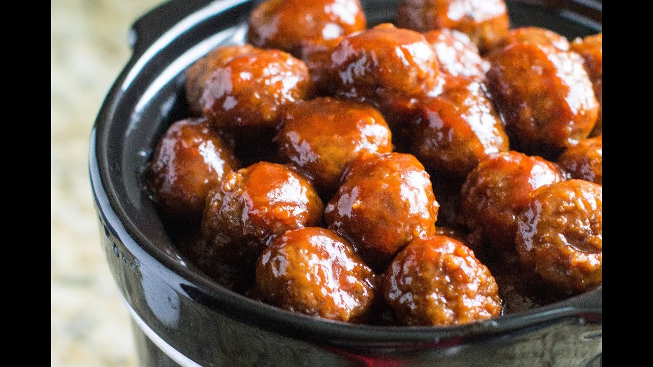 Crockpot Meatballs with Grape Jelly Sauce - YouTube