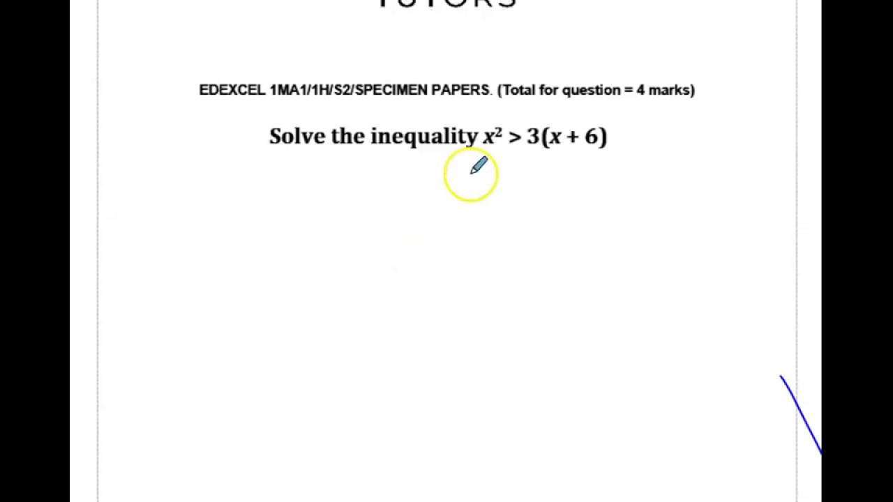 Solving Quadratic Inequalities (Inequations)- Higher GCSE/IGCSE Maths Grades 7-9