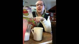 Mamma Ordering Breakfast At Perkos Cafe.