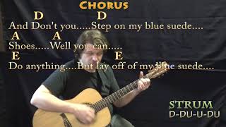 Video thumbnail of "Blue Suede Shoes (Elvis) Guitar Cover Lesson in A with Chords/Lyrics - Munson"