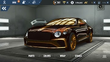 Nfs no limits : Bentley Continental GT, Maxed out + tuned mods