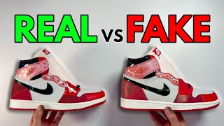 REAL VS FAKE! NIKE AIR JORDAN 1 HIGH SPIDERMAN ACROSS THE SPIDERVERSE SNEAKER COMPARISON!