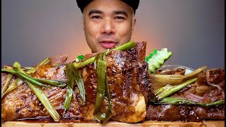 MONGOLIAN BRAISED BEEF SHORT RIBS | VERY TENDER BEEF WITH ONION LEAVES | MUKBANG ASMR | ALFIE EATS