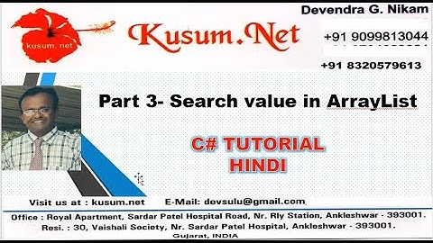 PART 3- SEARCHING VALUE IN ARRAYLIST  C# || C#, ASP.NET MVC, WEB API, BOOTSTRAP,JQUERY