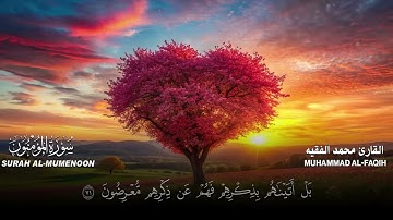 سورة المؤمنون كاملة مكتوبة  للقارئ الشيخ محمد الفقيه  تلاوة خاشعة ومؤثرة😌💚