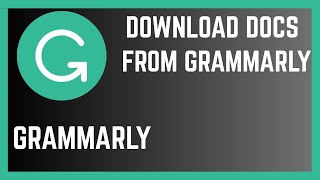 How To Download A Document From Grammarly