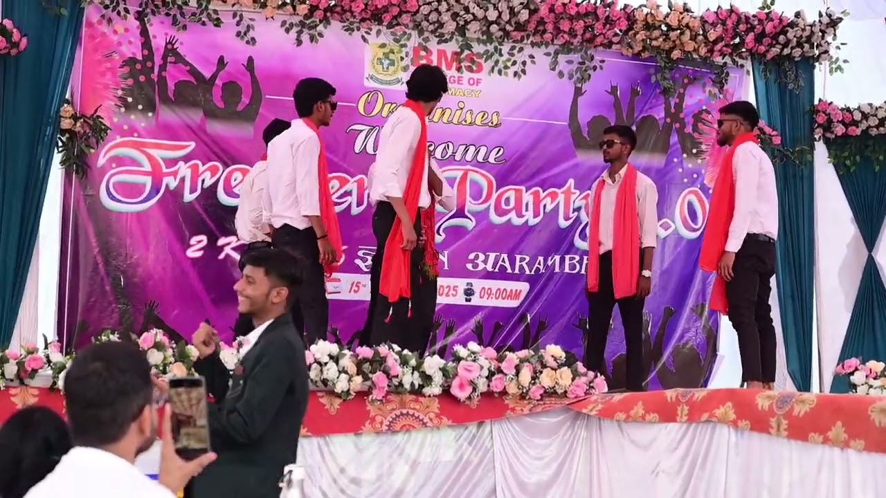 BMS College of pharmacy fresher party enjoy 