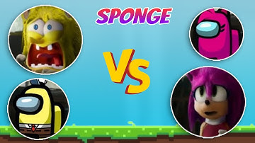 Sonic The Hedgehog Movie 2 Among Us Uh Meow All Designs Compilation (Spongebob & Amy)
