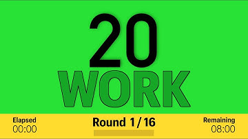 Tabata Timer 20/10 - 16 Rounds - 8 Minutes (4K)