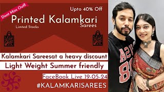 Printed Kalamkari Sarees Sample Pieces at Heavy Discount 19-05-24