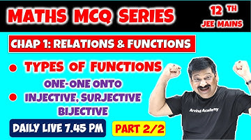Part 2/2, Maths MCQs of NCERT Class 12 Maths Chapter 1 Relations & Functions , 12th, JEE Mains
