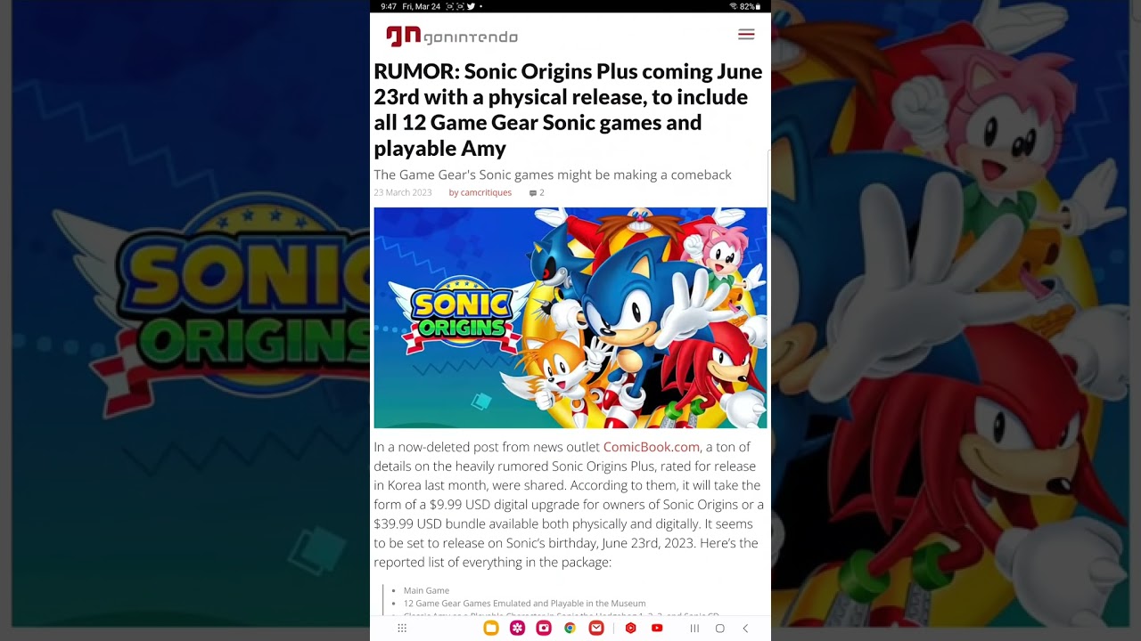 Rumor: Sonic Origins Plus Will Include Game Gear Games And Have A