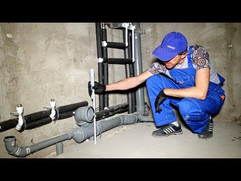 Монтаж канализации труб своими руками в частном доме видео