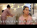 VLOGMAS DAY 4: Getting My Christmas Decor Out + New Furniture Layout!! || EJB