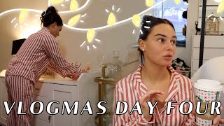 VLOGMAS DAY 4: Getting My Christmas Decor Out + New Furniture Layout!! || EJB