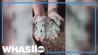 Large hail blankets areas around Bloomington during storms