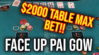PAI GOW POKER!!! OMG QUADS ON THE MAX BET!! CRAZY SESSION!!
