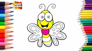 Butterfly Coloring Book and Drawing | Video For Kids Learning How to Draw with Colored Markers Butterfly Coloring Book and Drawing | Video For Kids Learning How to Draw with Colored Markers