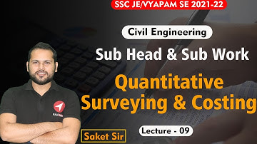 Sub Head | QSC | Estimation and Costing | Vyapam SE | STATE AE 2021 | Lecture-09