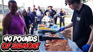 Cooking Fresh Grilled Salmon For The Homeless!