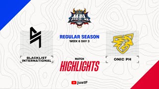 BLACKLIST vs ONIC PH HIGHLIGHTS | MPL PH SEASON 13 WEEK 6 BLCK vs ONIC