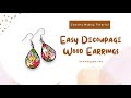 Easy decoupage wood earrings tutorial uses origami paper wood stain markers and mod podge