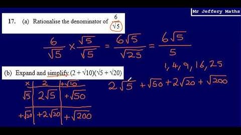 Surds & Rationalising the Denominator (GCSE Maths - Edexcel Practice Tests Set 2 - 1H - Question 17)