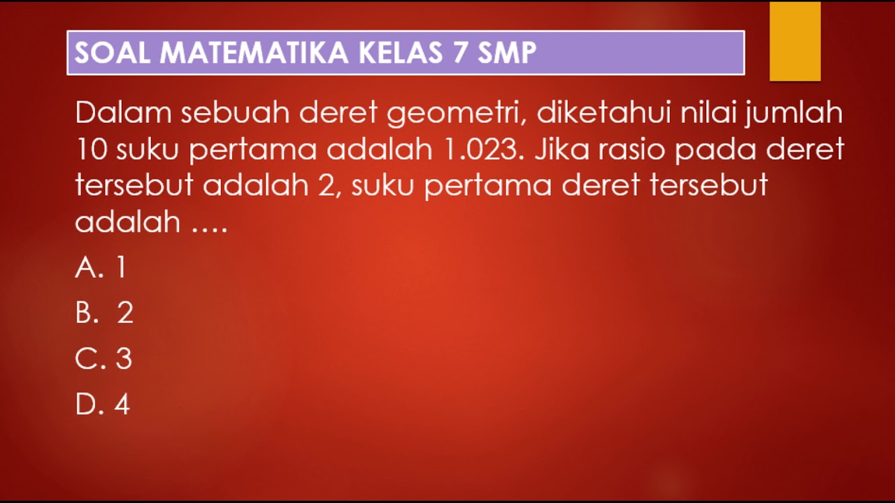 Pembahasan Soal Matematika Smp Kelas 7 Barisan Dan Deret Youtube