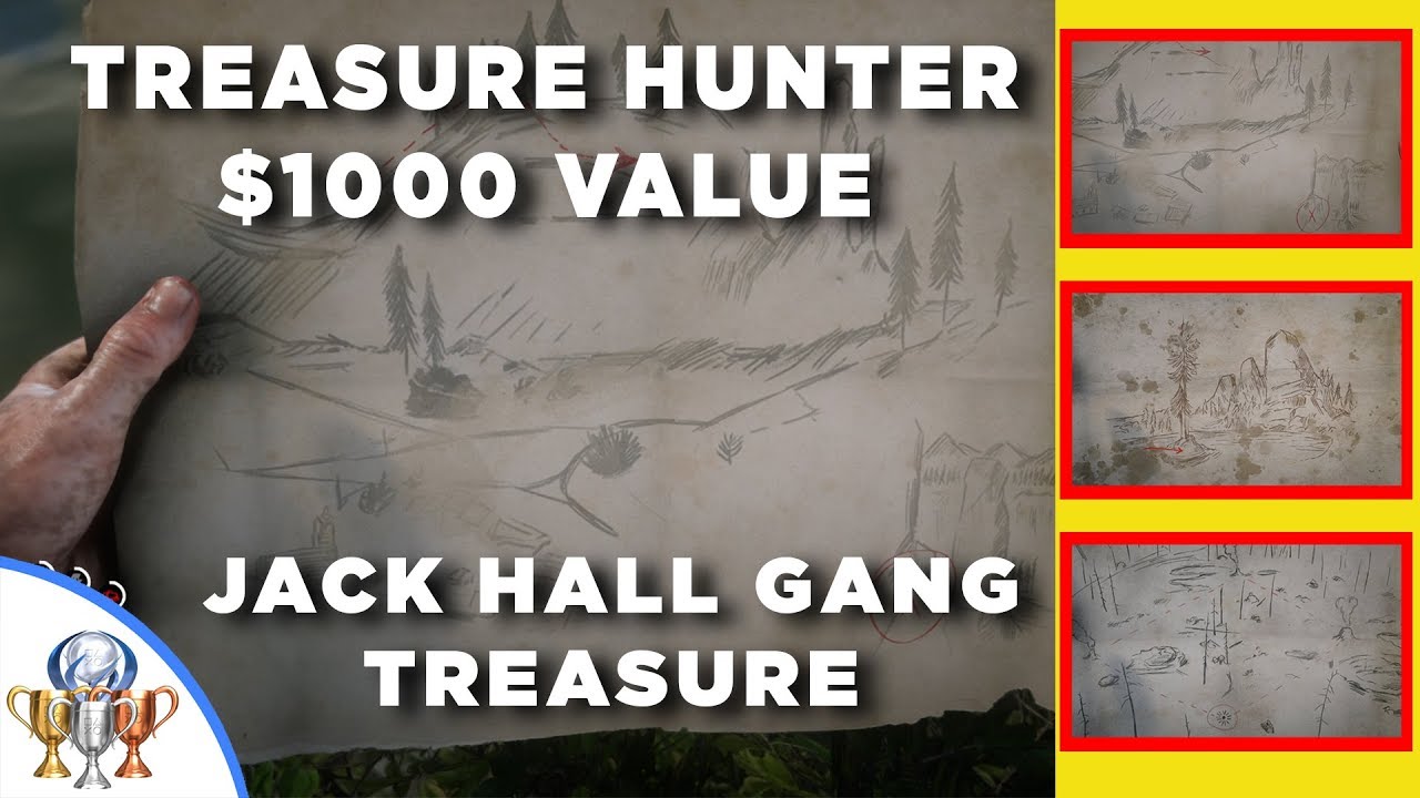 Red Dead Redemption 2 Jack Hall Gang Treasure Maps - Treasure Hunter Locations & $1000 Reward