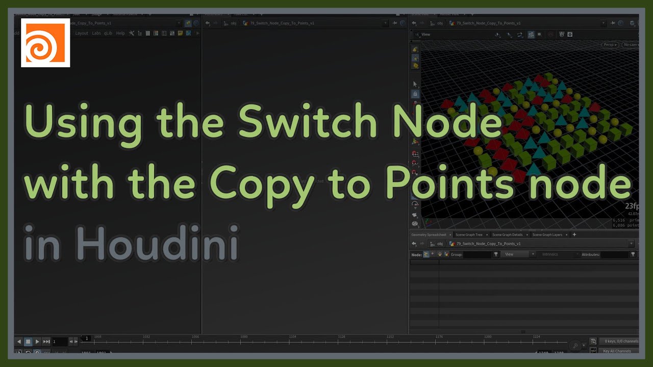 practicing node using vs - javascript - sitepoint... #79 Using the Switch Node with the Copy To Points Node - YouTube