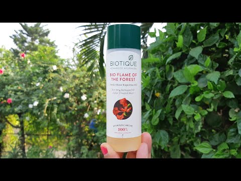 Biotique flame of the forest fresh shine expertise oil for dry damage & colour treated hair review,