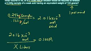 Titration sample problems - finding volume