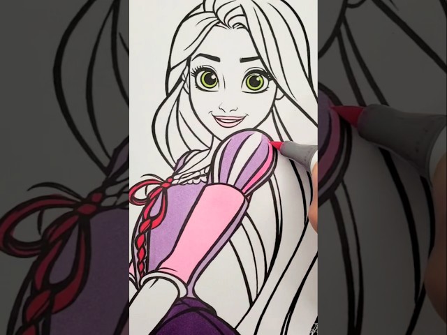 Tangled RAPUNZEL Coloring Page #DISNEY #coloring #coloringpage #markers #princess #markers Disney