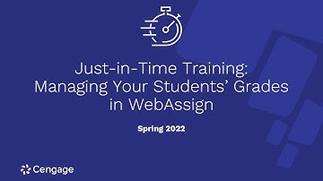 Managing Students’ Grades in WebAssign