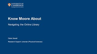 Know Moore About: Navigating the Online Library