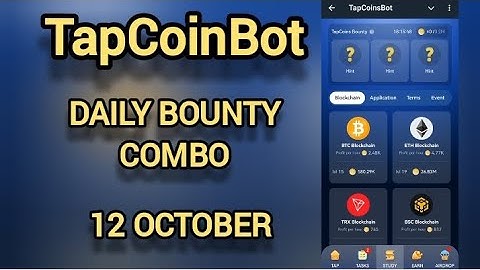 Tapcoin daily bounty 12 October | Tapcoin daily combo | Tapcoin lucky code