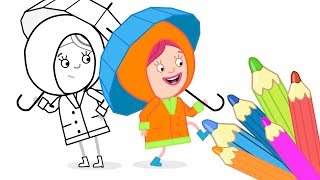 Смарта и чудо сумка - Раскраски: Дождевик - мультики для детей.
