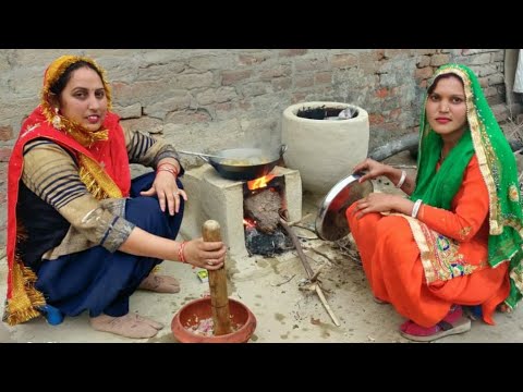 Indian rural life of Punjab Village, Cooking Food| Woman Power