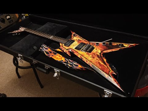 Dean Razorback Explosion Dimebag Darrell Pantera Dime Flames Signature Guitar Up Close Video Review