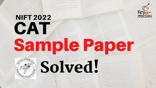 NIFT 2022 CAT Official Sample paper solved | Key Art N Design